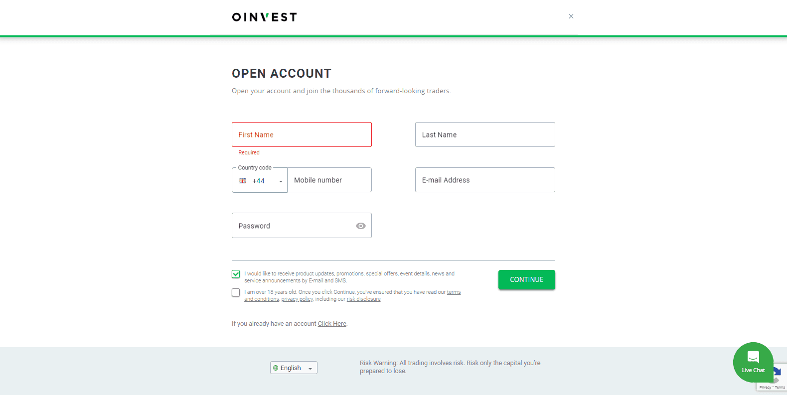 Oinvest Review account opening procedure Oinvest Review account opening procedure